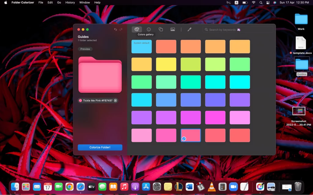 Colors Gallery for folders on your Mac