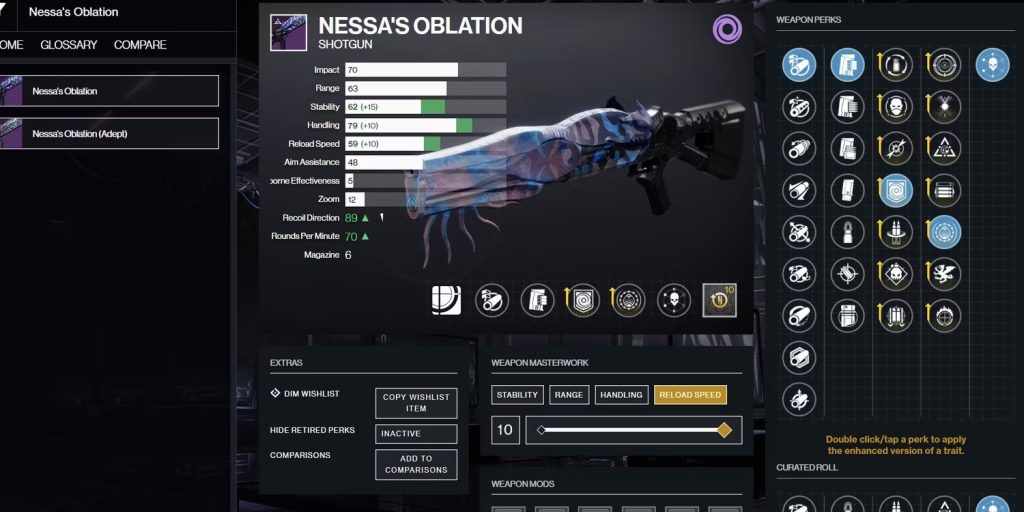 How To Get The Nessa's Oblation God Rolls